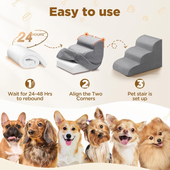 Gimars Extra Large Heavy Duty High Density Foam 30D Dog Stairs for High Beds Sofas for Small Medium Dogs Non-Slip Ladder for Dogs Gimars Extra Large Heavy Duty High Density Foam 30D Dog Stairs for High Beds Sofas for Small Medium Dogs Non-Slip Ladder for Dogs