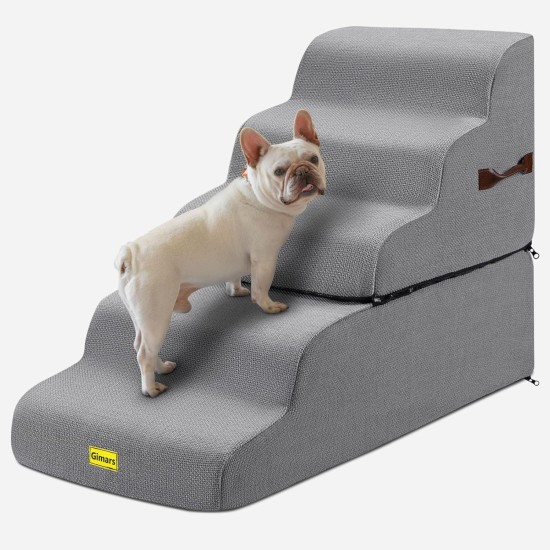 Gimars Upgrade Dog Stairs for Small, Medium and Large Dogs, Sturdy 30D High Density Foam, Extra Wide Deep Non-Slip Pet Stairs, Removable Washable Cover for Couch, Sofa Gimars Upgrade Dog Stairs for Small, Medium and Large Dogs, Sturdy 30D High Density Foam, Extra Wide Deep Non-Slip Pet Stairs, Removable Washable Cover for Couch, Sofa