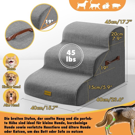 Gimars Upgrade Hundetreppe für kleine, mittelgroße und große Hunde, stabiler 30D hochdichter Schaumstoff, extra breite tiefe rutschfeste Haustiertreppe, abnehmbarer waschbarer Bezug für Couch, Sofa Gimars Upgrade Hundetreppe für kleine, mittelgroße und große Hunde, stabiler 30D hochdichter Schaumstoff, extra breite tiefe rutschfeste Haustiertreppe, abnehmbarer waschbarer Bezug für Couch, Sofa