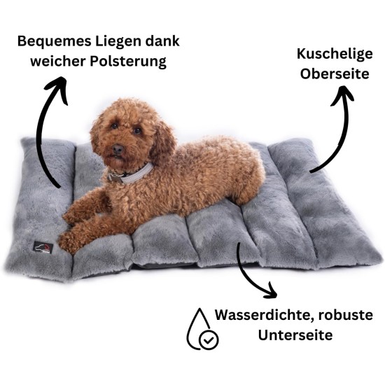 HKM Dog Blanket for Travel, Dog Mat, Travel Blanket, Dog. Waterproof Underside for Use as a Dog Bed Outdoor. (Black/Grey, S) HKM Dog Blanket for Travel, Dog Mat, Travel Blanket, Dog. Waterproof Underside for Use as a Dog Bed Outdoor. (Black/Grey, S)