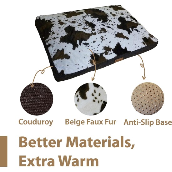 Jumbo Replacement Cow Hide Dog Bed Cover, 60-Inch Jumbo Replacement Cow Hide Dog Bed Cover, 60-Inch