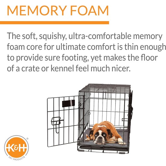 K&H Pet Products Memory Foam Crate Pad, Grey, Extra Small, 14 x 22-inch K&H Pet Products Memory Foam Crate Pad, Grey, Extra Small, 14 x 22-inch