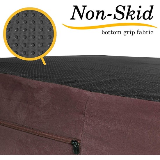 KOPEKS Replacement Memory Foam Plush Dog Bed Cover Brown XL KOPEKS Replacement Memory Foam Plush Dog Bed Cover Brown XL