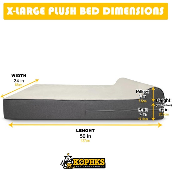KOPEKS Replacement Memory Foam Plush Dog Bed Cover Brown XL KOPEKS Replacement Memory Foam Plush Dog Bed Cover Brown XL