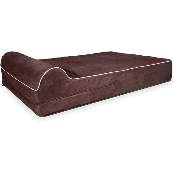 KOPEKS Replacement Memory Foam Plush Dog Bed Cover Brown XL KOPEKS Replacement Memory Foam Plush Dog Bed Cover Brown XL