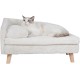 Luxury Cat Sofa, Pet Sofa with Backrest, Plush Cushion, Wooden Legs, Dog Sofa for Small Dogs, Relaxing Chair, Cat Chair for Large Cats, 70 x 40 x 39 cm, Beige