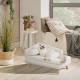 Luxury Cat Sofa, Pet Sofa with Backrest, Plush Cushion, Wooden Legs, Dog Sofa for Small Dogs, Relaxing Chair, Cat Chair for Large Cats, 70 x 40 x 39 cm, Beige