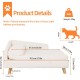 Luxury Cat Sofa, Pet Sofa with Backrest, Plush Cushion, Wooden Legs, Dog Sofa for Small Dogs, Relaxing Chair, Cat Chair for Large Cats, 70 x 40 x 39 cm, Beige