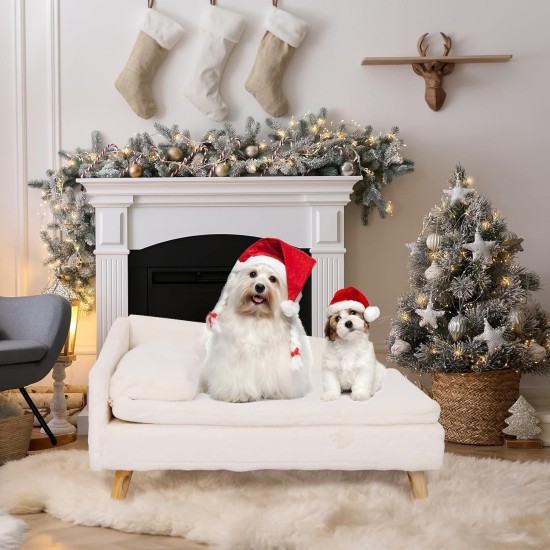 Luxury Cat Sofa, Pet Sofa with Backrest, Plush Cushion, Wooden Legs, Dog Sofa for Small Dogs, Relaxing Chair, Cat Chair for Large Cats, 70 x 40 x 39 cm, Beige Luxury Cat Sofa, Pet Sofa with Backrest, Plush Cushion, Wooden Legs, Dog Sofa for Small Dogs, Relaxing Chair, Cat Chair for Large Cats, 70 x 40 x 39 cm, Beige
