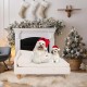 Luxury Cat Sofa, Pet Sofa with Backrest, Plush Cushion, Wooden Legs, Dog Sofa for Small Dogs, Relaxing Chair, Cat Chair for Large Cats, 70 x 40 x 39 cm, Beige
