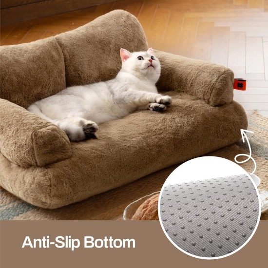 MEWOOFUN Large Cat Bed, Small Dog Sofa, Fluffy and Washable, Cat Sofa, Dog Bed for Cats, Soft Cat Bed, Cat Couch with Non-Slip Underside, White, 66 x 48 cm MEWOOFUN Large Cat Bed, Small Dog Sofa, Fluffy and Washable, Cat Sofa, Dog Bed for Cats, Soft Cat Bed, Cat Couch with Non-Slip Underside, White, 66 x 48 cm