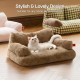 MEWOOFUN Large Cat Bed, Small Dog Sofa, Fluffy and Washable, Cat Sofa, Dog Bed for Cats, Soft Cat Bed, Cat Couch with Non-Slip Underside, White, 66 x 48 cm MEWOOFUN Large Cat Bed, Small Dog Sofa, Fluffy and Washable, Cat Sofa, Dog Bed for Cats, Soft Cat Bed, Cat Couch with Non-Slip Underside, White, 66 x 48 cm