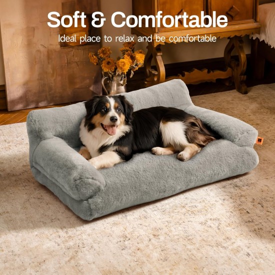 MEWOOFUN Large Cat Bed, Small Dog Sofa, Fluffy and Washable, Cat Sofa, Dog Bed for Cats, Soft Cat Bed, Cat Couch with Non-Slip Underside, White, 66 x 48 cm MEWOOFUN Large Cat Bed, Small Dog Sofa, Fluffy and Washable, Cat Sofa, Dog Bed for Cats, Soft Cat Bed, Cat Couch with Non-Slip Underside, White, 66 x 48 cm