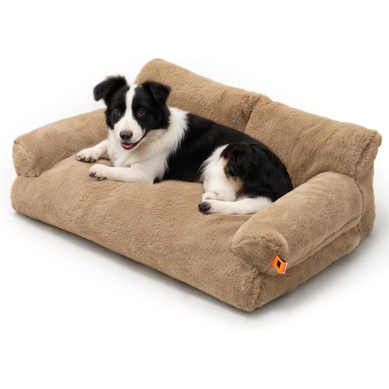 MEWOOFUN Large Cat Bed, Small Dog Sofa, Fluffy and Washable, Cat Sofa, Dog Bed for Cats, Soft Cat Bed, Cat Couch with Non-Slip Underside, White, 66 x 48 cm MEWOOFUN Large Cat Bed, Small Dog Sofa, Fluffy and Washable, Cat Sofa, Dog Bed for Cats, Soft Cat Bed, Cat Couch with Non-Slip Underside, White, 66 x 48 cm