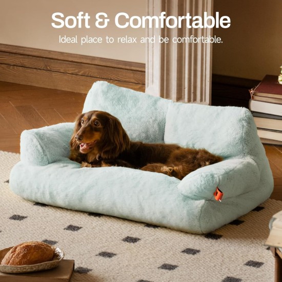 MEWOOFUN Large Cat Bed, Small Dog Sofa, Fluffy and Washable, Cat Sofa, Dog Bed for Cats, Soft Cat Bed, Cat Couch with Non-Slip Underside, White, 66 x 48 cm MEWOOFUN Large Cat Bed, Small Dog Sofa, Fluffy and Washable, Cat Sofa, Dog Bed for Cats, Soft Cat Bed, Cat Couch with Non-Slip Underside, White, 66 x 48 cm