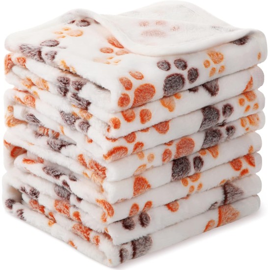 Pack of 4 Pet Dog Blankets, Paw Pattern, Puppy Fleece Blanket for Small, Medium, Pets, Dogs, Cats, Warm Sleeping Mat, Doggy, Kittens, Soft Bed Mat (White, Coffee, Pink, Purple, S) Pack of 4 Pet Dog Blankets, Paw Pattern, Puppy Fleece Blanket for Small, Medium, Pets, Dogs, Cats, Warm Sleeping Mat, Doggy, Kittens, Soft Bed Mat (White, Coffee, Pink, Purple, S)