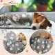 Pack of 4 Pet Dog Blankets, Paw Pattern, Puppy Fleece Blanket for Small, Medium, Pets, Dogs, Cats, Warm Sleeping Mat, Doggy, Kittens, Soft Bed Mat (White, Coffee, Pink, Purple, S)
