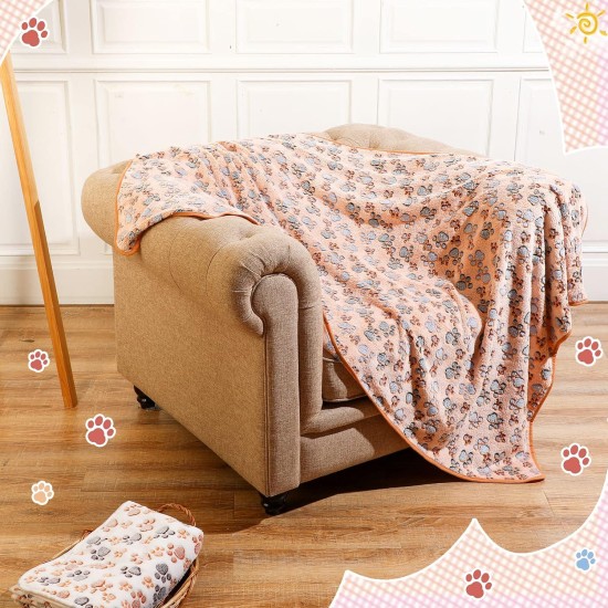 Pack of 4 Pet Dog Blankets, Paw Pattern, Puppy Fleece Blanket for Small, Medium, Pets, Dogs, Cats, Warm Sleeping Mat, Doggy, Kittens, Soft Bed Mat (White, Coffee, Pink, Purple, S) Pack of 4 Pet Dog Blankets, Paw Pattern, Puppy Fleece Blanket for Small, Medium, Pets, Dogs, Cats, Warm Sleeping Mat, Doggy, Kittens, Soft Bed Mat (White, Coffee, Pink, Purple, S)