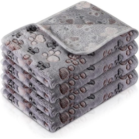 Pack of 4 Pet Dog Blankets, Paw Pattern, Puppy Fleece Blanket for Small, Medium, Pets, Dogs, Cats, Warm Sleeping Mat, Doggy, Kittens, Soft Bed Mat (White, Coffee, Pink, Purple, S) Pack of 4 Pet Dog Blankets, Paw Pattern, Puppy Fleece Blanket for Small, Medium, Pets, Dogs, Cats, Warm Sleeping Mat, Doggy, Kittens, Soft Bed Mat (White, Coffee, Pink, Purple, S)