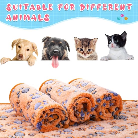 Pack of 4 Pet Dog Blankets, Paw Pattern, Puppy Fleece Blanket for Small, Medium, Pets, Dogs, Cats, Warm Sleeping Mat, Doggy, Kittens, Soft Bed Mat (White, Coffee, Pink, Purple, S) Pack of 4 Pet Dog Blankets, Paw Pattern, Puppy Fleece Blanket for Small, Medium, Pets, Dogs, Cats, Warm Sleeping Mat, Doggy, Kittens, Soft Bed Mat (White, Coffee, Pink, Purple, S)