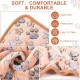 Pack of 4 Pet Dog Blankets, Paw Pattern, Puppy Fleece Blanket for Small, Medium, Pets, Dogs, Cats, Warm Sleeping Mat, Doggy, Kittens, Soft Bed Mat (White, Coffee, Pink, Purple, S)