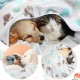 Pack of 4 Pet Dog Blankets, Paw Pattern, Puppy Fleece Blanket for Small, Medium, Pets, Dogs, Cats, Warm Sleeping Mat, Doggy, Kittens, Soft Bed Mat (White, Coffee, Pink, Purple, S)