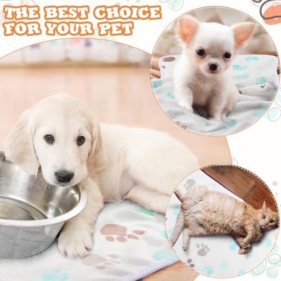 Pack of 4 Pet Dog Blankets, Paw Pattern, Puppy Fleece Blanket for Small, Medium, Pets, Dogs, Cats, Warm Sleeping Mat, Doggy, Kittens, Soft Bed Mat (White, Coffee, Pink, Purple, S) Pack of 4 Pet Dog Blankets, Paw Pattern, Puppy Fleece Blanket for Small, Medium, Pets, Dogs, Cats, Warm Sleeping Mat, Doggy, Kittens, Soft Bed Mat (White, Coffee, Pink, Purple, S)