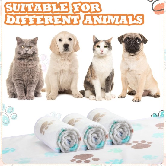 Pack of 4 Pet Dog Blankets, Paw Pattern, Puppy Fleece Blanket for Small, Medium, Pets, Dogs, Cats, Warm Sleeping Mat, Doggy, Kittens, Soft Bed Mat (White, Coffee, Pink, Purple, S) Pack of 4 Pet Dog Blankets, Paw Pattern, Puppy Fleece Blanket for Small, Medium, Pets, Dogs, Cats, Warm Sleeping Mat, Doggy, Kittens, Soft Bed Mat (White, Coffee, Pink, Purple, S)