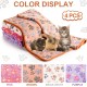Pack of 4 Pet Dog Blankets, Paw Pattern, Puppy Fleece Blanket for Small, Medium, Pets, Dogs, Cats, Warm Sleeping Mat, Doggy, Kittens, Soft Bed Mat (White, Coffee, Pink, Purple, S)