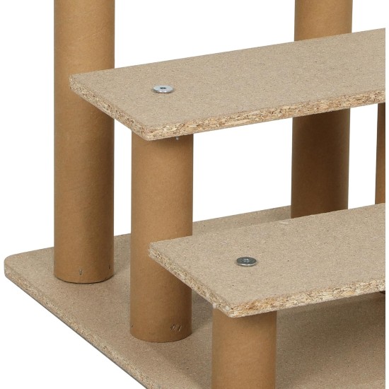PawHut Dog Stairs, 4 Steps, 35 cm, Cat Stairs for Bed and Sofa, Pet Stairs for Dogs and Cats up to 5 kg, Plush Look, Beige PawHut Dog Stairs, 4 Steps, 35 cm, Cat Stairs for Bed and Sofa, Pet Stairs for Dogs and Cats up to 5 kg, Plush Look, Beige
