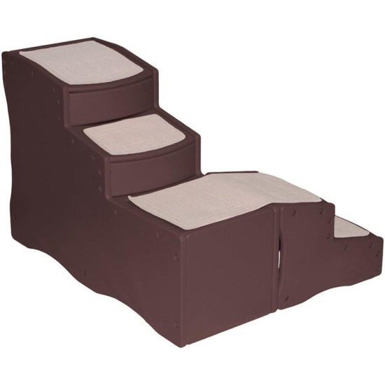 Pet Gear Easy Step Wrap Around 4-Step Bed Stair for Pets Up to 75-Pound, Chocolate Pet Gear Easy Step Wrap Around 4-Step Bed Stair for Pets Up to 75-Pound, Chocolate