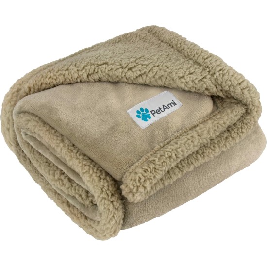 PetAmi Waterproof Dog Blanket for Bed, XL Dog Pet Blanket Couch Cover Protection, Sherpa Fleece Leak-Proof Duvet for Crate Kennel Sofa Furniture Protector, Reversible Soft Plush 80 x 60 cm, Grey PetAmi Waterproof Dog Blanket for Bed, XL Dog Pet Blanket Couch Cover Protection, Sherpa Fleece Leak-Proof Duvet for Crate Kennel Sofa Furniture Protector, Reversible Soft Plush 80 x 60 cm, Grey