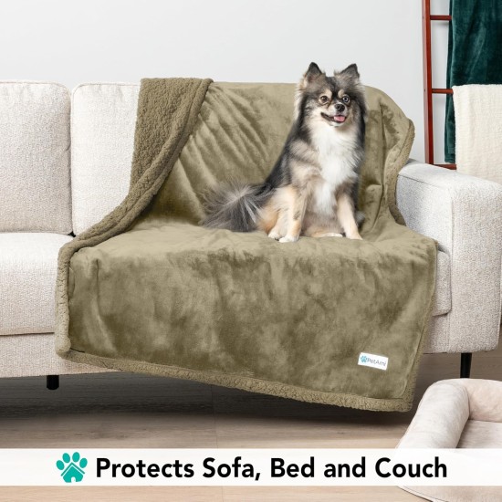 PetAmi Waterproof Dog Blanket for Bed, XL Dog Pet Blanket Couch Cover Protection, Sherpa Fleece Leak-Proof Duvet for Crate Kennel Sofa Furniture Protector, Reversible Soft Plush 80 x 60 cm, Grey PetAmi Waterproof Dog Blanket for Bed, XL Dog Pet Blanket Couch Cover Protection, Sherpa Fleece Leak-Proof Duvet for Crate Kennel Sofa Furniture Protector, Reversible Soft Plush 80 x 60 cm, Grey