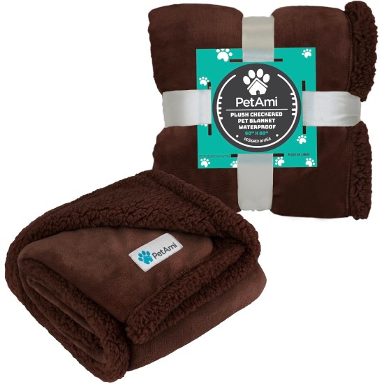 PetAmi Waterproof Dog Blanket for Bed, XL Dog Pet Blanket Couch Cover Protection, Sherpa Fleece Leak-Proof Duvet for Crate Kennel Sofa Furniture Protector, Reversible Soft Plush 80 x 60 cm, Grey PetAmi Waterproof Dog Blanket for Bed, XL Dog Pet Blanket Couch Cover Protection, Sherpa Fleece Leak-Proof Duvet for Crate Kennel Sofa Furniture Protector, Reversible Soft Plush 80 x 60 cm, Grey