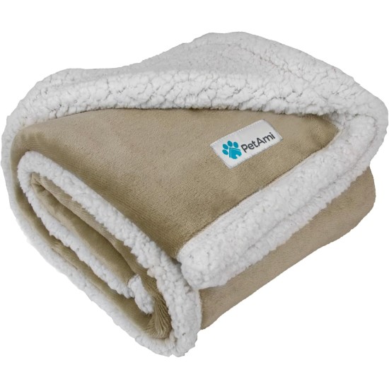 PetAmi Waterproof Dog Blanket for Bed, XL Dog Pet Blanket Couch Cover Protection, Sherpa Fleece Leak-Proof Duvet for Crate Kennel Sofa Furniture Protector, Reversible Soft Plush 80 x 60 cm, Grey PetAmi Waterproof Dog Blanket for Bed, XL Dog Pet Blanket Couch Cover Protection, Sherpa Fleece Leak-Proof Duvet for Crate Kennel Sofa Furniture Protector, Reversible Soft Plush 80 x 60 cm, Grey
