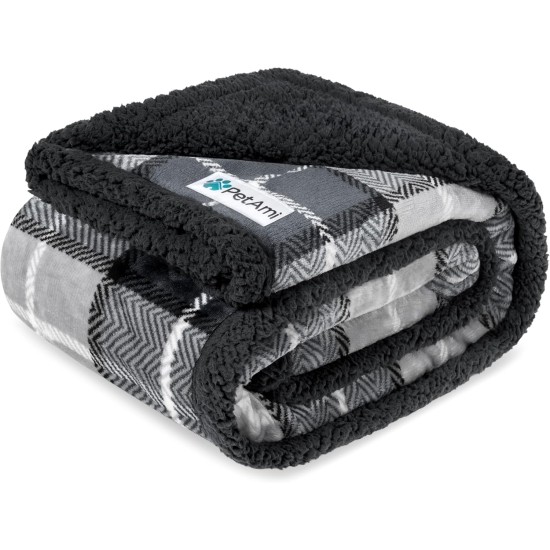 PetAmi Waterproof Dog Blanket for Bed, XL Dog Pet Blanket Couch Cover Protection, Sherpa Fleece Leak-Proof Duvet for Crate Kennel Sofa Furniture Protector, Reversible Soft Plush 80 x 60 cm, Grey PetAmi Waterproof Dog Blanket for Bed, XL Dog Pet Blanket Couch Cover Protection, Sherpa Fleece Leak-Proof Duvet for Crate Kennel Sofa Furniture Protector, Reversible Soft Plush 80 x 60 cm, Grey