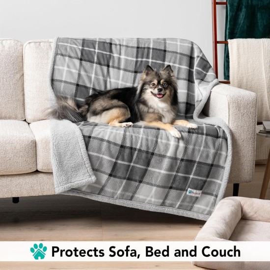 PetAmi Waterproof Dog Blanket for Bed, XL Dog Pet Blanket Couch Cover Protection, Sherpa Fleece Leak-Proof Duvet for Crate Kennel Sofa Furniture Protector, Reversible Soft Plush 80 x 60 cm, Grey PetAmi Waterproof Dog Blanket for Bed, XL Dog Pet Blanket Couch Cover Protection, Sherpa Fleece Leak-Proof Duvet for Crate Kennel Sofa Furniture Protector, Reversible Soft Plush 80 x 60 cm, Grey