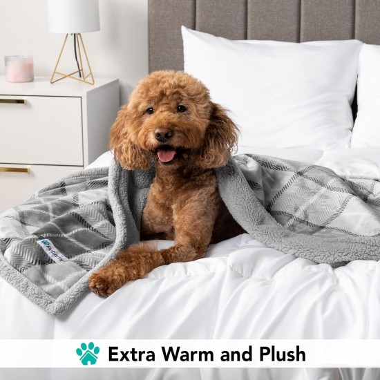 PetAmi Waterproof Dog Blanket for Bed, XL Dog Pet Blanket Couch Cover Protection, Sherpa Fleece Leak-Proof Duvet for Crate Kennel Sofa Furniture Protector, Reversible Soft Plush 80 x 60 cm, Grey PetAmi Waterproof Dog Blanket for Bed, XL Dog Pet Blanket Couch Cover Protection, Sherpa Fleece Leak-Proof Duvet for Crate Kennel Sofa Furniture Protector, Reversible Soft Plush 80 x 60 cm, Grey