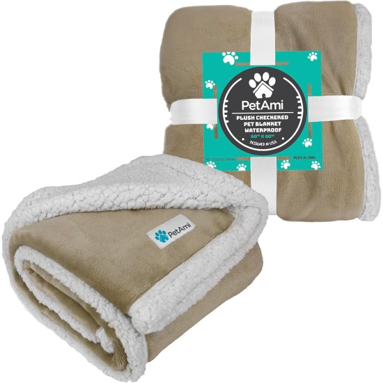 PetAmi Waterproof Dog Blanket for Bed, XL Dog Pet Blanket Couch Cover Protection, Sherpa Fleece Leak-Proof Duvet for Crate Kennel Sofa Furniture Protector, Reversible Soft Plush 80 x 60 cm, Grey PetAmi Waterproof Dog Blanket for Bed, XL Dog Pet Blanket Couch Cover Protection, Sherpa Fleece Leak-Proof Duvet for Crate Kennel Sofa Furniture Protector, Reversible Soft Plush 80 x 60 cm, Grey
