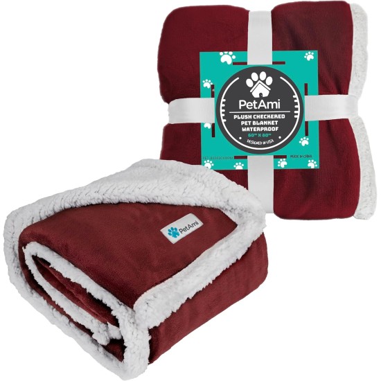 PetAmi Waterproof Dog Blanket for Bed, XL Dog Pet Blanket Couch Cover Protection, Sherpa Fleece Leak-Proof Duvet for Crate Kennel Sofa Furniture Protector, Reversible Soft Plush 80 x 60 cm, Grey PetAmi Waterproof Dog Blanket for Bed, XL Dog Pet Blanket Couch Cover Protection, Sherpa Fleece Leak-Proof Duvet for Crate Kennel Sofa Furniture Protector, Reversible Soft Plush 80 x 60 cm, Grey
