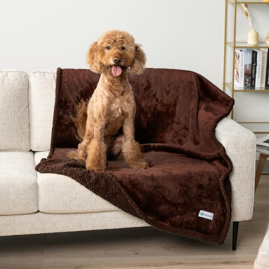 PetAmi Waterproof Dog Blanket for Bed, XL Dog Pet Blanket Couch Cover Protection, Sherpa Fleece Leak-Proof Duvet for Crate Kennel Sofa Furniture Protector, Reversible Soft Plush 80 x 60 cm, Grey PetAmi Waterproof Dog Blanket for Bed, XL Dog Pet Blanket Couch Cover Protection, Sherpa Fleece Leak-Proof Duvet for Crate Kennel Sofa Furniture Protector, Reversible Soft Plush 80 x 60 cm, Grey