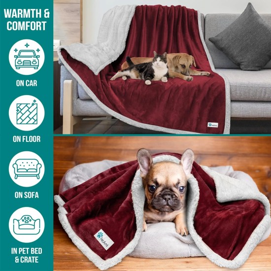 PetAmi Waterproof Dog Blanket for Bed, XL Dog Pet Blanket Couch Cover Protection, Sherpa Fleece Leak-Proof Duvet for Crate Kennel Sofa Furniture Protector, Reversible Soft Plush 80 x 60 cm, Grey PetAmi Waterproof Dog Blanket for Bed, XL Dog Pet Blanket Couch Cover Protection, Sherpa Fleece Leak-Proof Duvet for Crate Kennel Sofa Furniture Protector, Reversible Soft Plush 80 x 60 cm, Grey