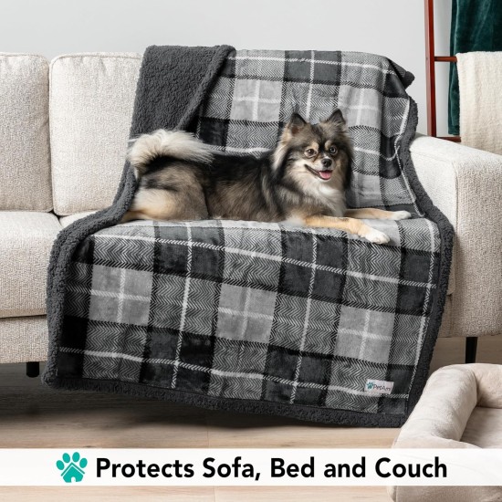 PetAmi Waterproof Dog Blanket for Bed, XL Dog Pet Blanket Couch Cover Protection, Sherpa Fleece Leak-Proof Duvet for Crate Kennel Sofa Furniture Protector, Reversible Soft Plush 80 x 60 cm, Grey PetAmi Waterproof Dog Blanket for Bed, XL Dog Pet Blanket Couch Cover Protection, Sherpa Fleece Leak-Proof Duvet for Crate Kennel Sofa Furniture Protector, Reversible Soft Plush 80 x 60 cm, Grey