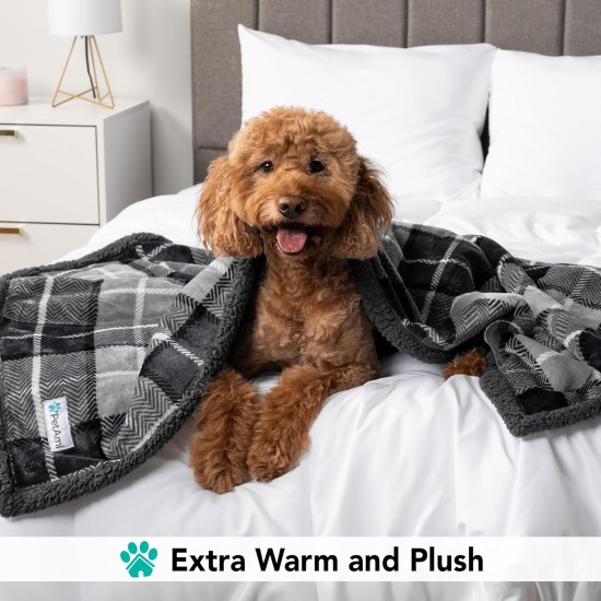 PetAmi Waterproof Dog Blanket for Bed, XL Dog Pet Blanket Couch Cover Protection, Sherpa Fleece Leak-Proof Duvet for Crate Kennel Sofa Furniture Protector, Reversible Soft Plush 80 x 60 cm, Grey PetAmi Waterproof Dog Blanket for Bed, XL Dog Pet Blanket Couch Cover Protection, Sherpa Fleece Leak-Proof Duvet for Crate Kennel Sofa Furniture Protector, Reversible Soft Plush 80 x 60 cm, Grey