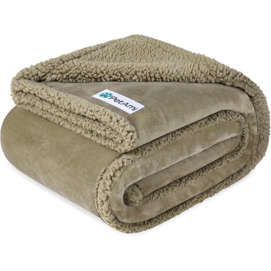 PetAmi Waterproof Dog Blanket for Bed, XL Dog Pet Blanket Couch Cover Protection, Sherpa Fleece Leak-Proof Duvet for Crate Kennel Sofa Furniture Protector, Reversible Soft Plush 80 x 60 cm, Grey PetAmi Waterproof Dog Blanket for Bed, XL Dog Pet Blanket Couch Cover Protection, Sherpa Fleece Leak-Proof Duvet for Crate Kennel Sofa Furniture Protector, Reversible Soft Plush 80 x 60 cm, Grey