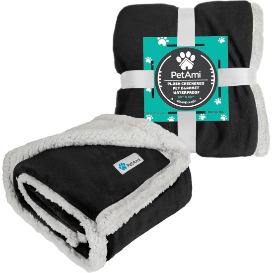 PetAmi Waterproof Dog Blanket for Bed, XL Dog Pet Blanket Couch Cover Protection, Sherpa Fleece Leak-Proof Duvet for Crate Kennel Sofa Furniture Protector, Reversible Soft Plush 80 x 60 cm, Grey PetAmi Waterproof Dog Blanket for Bed, XL Dog Pet Blanket Couch Cover Protection, Sherpa Fleece Leak-Proof Duvet for Crate Kennel Sofa Furniture Protector, Reversible Soft Plush 80 x 60 cm, Grey