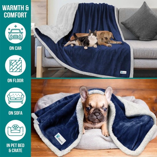 PetAmi Waterproof Dog Blanket for Bed, XL Dog Pet Blanket Couch Cover Protection, Sherpa Fleece Leak-Proof Duvet for Crate Kennel Sofa Furniture Protector, Reversible Soft Plush 80 x 60 cm, Grey PetAmi Waterproof Dog Blanket for Bed, XL Dog Pet Blanket Couch Cover Protection, Sherpa Fleece Leak-Proof Duvet for Crate Kennel Sofa Furniture Protector, Reversible Soft Plush 80 x 60 cm, Grey