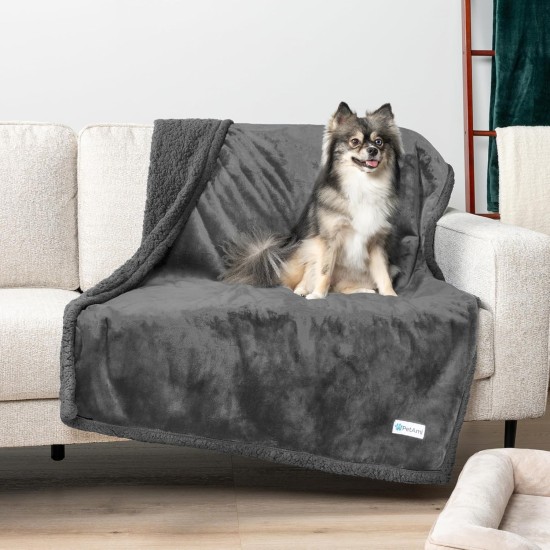 PetAmi Waterproof Dog Blanket for Bed, XL Dog Pet Blanket Couch Cover Protection, Sherpa Fleece Leak-Proof Duvet for Crate Kennel Sofa Furniture Protector, Reversible Soft Plush 80 x 60 cm, Grey PetAmi Waterproof Dog Blanket for Bed, XL Dog Pet Blanket Couch Cover Protection, Sherpa Fleece Leak-Proof Duvet for Crate Kennel Sofa Furniture Protector, Reversible Soft Plush 80 x 60 cm, Grey