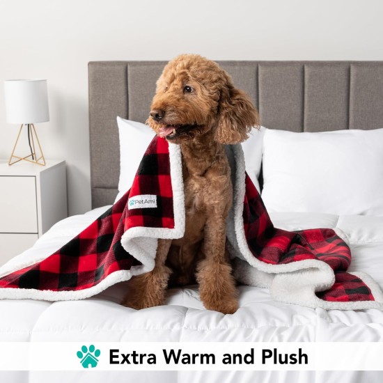 PetAmi Waterproof Dog Blanket for Bed, XL Dog Pet Blanket Couch Cover Protection, Sherpa Fleece Leak-Proof Duvet for Crate Kennel Sofa Furniture Protector, Reversible Soft Plush 80 x 60 cm, Grey PetAmi Waterproof Dog Blanket for Bed, XL Dog Pet Blanket Couch Cover Protection, Sherpa Fleece Leak-Proof Duvet for Crate Kennel Sofa Furniture Protector, Reversible Soft Plush 80 x 60 cm, Grey