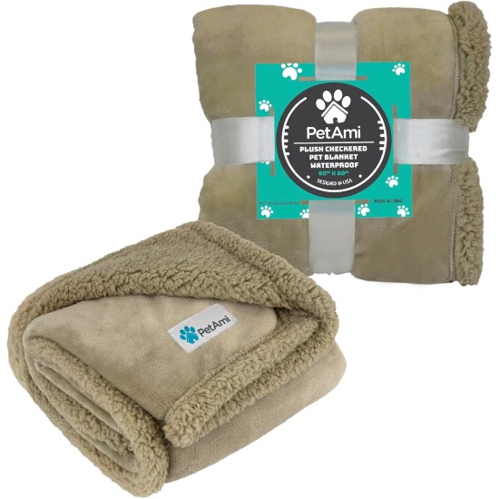 PetAmi Waterproof Dog Blanket for Bed, XL Dog Pet Blanket Couch Cover Protection, Sherpa Fleece Leak-Proof Duvet for Crate Kennel Sofa Furniture Protector, Reversible Soft Plush 80 x 60 cm, Grey PetAmi Waterproof Dog Blanket for Bed, XL Dog Pet Blanket Couch Cover Protection, Sherpa Fleece Leak-Proof Duvet for Crate Kennel Sofa Furniture Protector, Reversible Soft Plush 80 x 60 cm, Grey